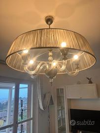 Lampadario Mangani 5 luci in vetro di murano