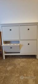 HEMNES - Scarpiera a 4 scomparti, bianco, 107x22x1