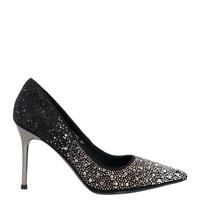 Decolletè con tacco e strass, nero, Cult, n.39