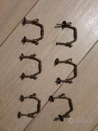 6 maniglie per comò e comodino anni 70