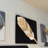 Quadro piuma in legno artigianale arredo moderno