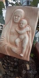 "Madonna con Bambino" bassorilievo in cotto 