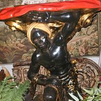 CONSOLLE A FORMA DI MORO ANTICA  POLICROMA 
