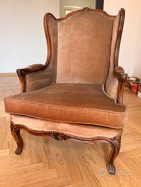Salotto vintage francese: bergère e divano 3 posti