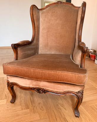 Salotto vintage francese: bergère e divano 3 posti