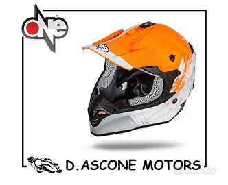 CASCO CROSS TIGER 2.0 ARANCIO BIANCO