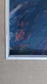 Quadro dipinto espressionista donna olio su tela