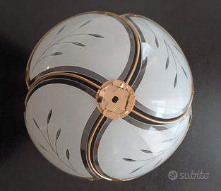 Lampadario applique vetro satinato modernariato