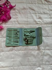Kit manicure con ascruccio verde acqua | nuovo