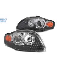 FARI OCCHI ANGELICI AUDI A4 B7 04-08 FONDO NERO