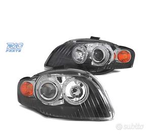 FARI OCCHI ANGELICI AUDI A4 B7 04-08 FONDO NERO