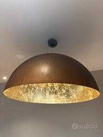 Lampada artigianale foglia oro - corten