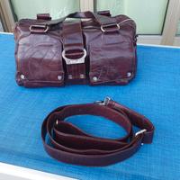 Borsa in pelle color vinaccia 