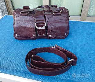 Borsa in pelle color vinaccia 