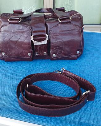 Borsa in pelle color vinaccia 