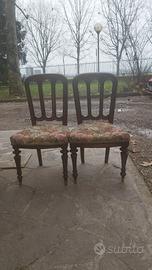 Coppia di sedie antiche in legno massello - Stile 