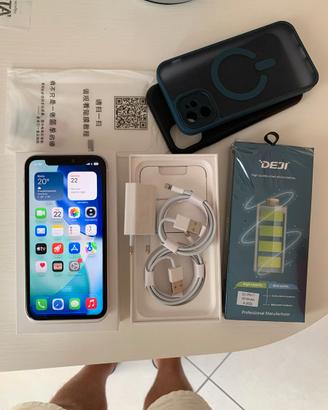 IPHONE 11 256 gb white batteria nuova