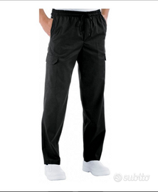 Pantaloni chef nero ISACCO 044001 TG. S nuovi