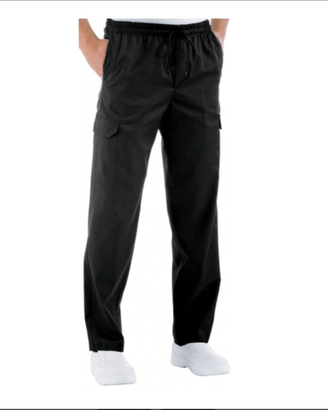 Pantaloni chef nero ISACCO 044001 TG. S nuovi