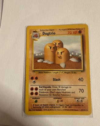 Carta Pokemon Dugtrio- edizione vintage 1999