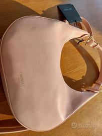 Borsa twinset rosa a spalla con tracolla
