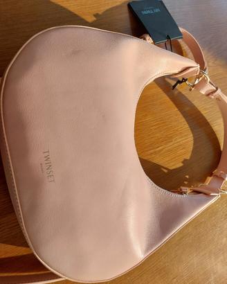 Borsa twinset rosa a spalla con tracolla