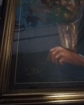 quadro antico su tela, tardi 800 inizio 900