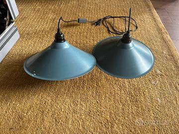 Coppia Lampade industriali vibtage petrolio