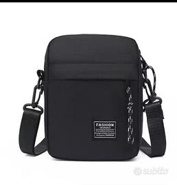 Borsello nero in nylon - tracolla sportiva