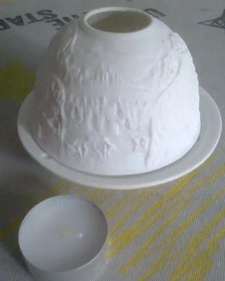 Portacandela, lumino, in ceramica