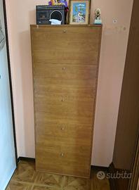 Scarpiera moderna colore marrone 5 vani a ribalta