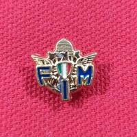 Pins FIM Colore oro scritta blu Logo Federazione M