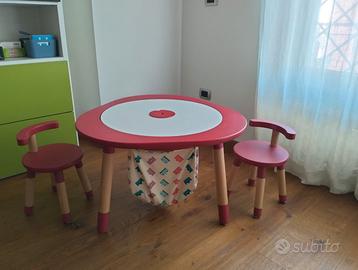 Tavolo MuTable (Stokke) rosso con accessori