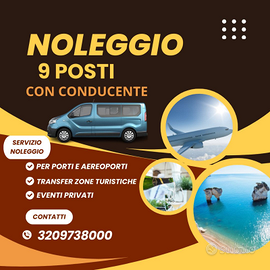 Noleggio 9 posti con autista