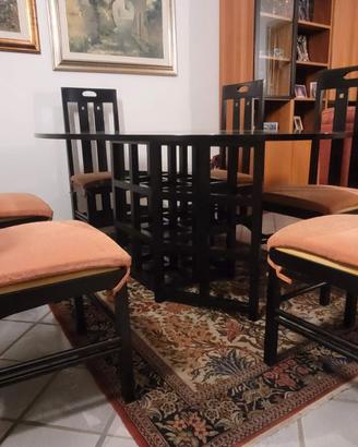 Tavolo Mackintosh con 6 sedie