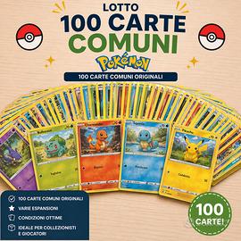 Lotto 100 carte comuni Pokémon 