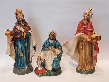 RE MAGI 20 CM STATUA PRESEPE CARTAPESTA NUOVI