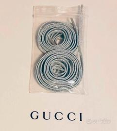 2 paia di lacci Gucci originali silver glitter
