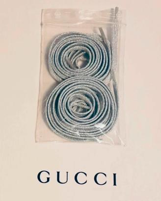 2 paia di lacci Gucci originali silver glitter