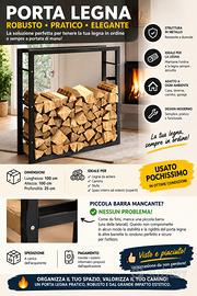 Porta legna in metallo 100x100x25 usato pochissimo