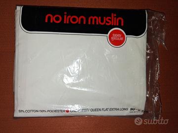 Lenzuolo Matrimoniale Queen Size Mussola No Stiro