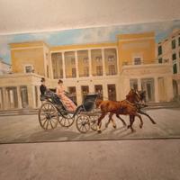 Quadro "Arrivo al Pedrocchi" pittore Nicoletti