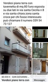 Piano terra di 80 mq con tavernetta