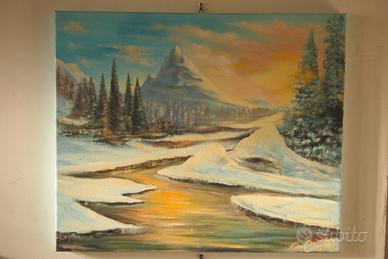 Quadro moderno olio su tela 60x50cm Nuovo