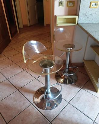 Sgabelli regolabili trasparenti