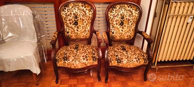 Coppia poltrona francese stile Luigi Filippo