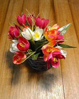 Composizione i fiori finti 