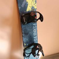 Snowboard Hangloose 150 con attacchi e sacca