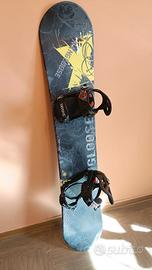 Snowboard Hangloose 150 con attacchi e sacca