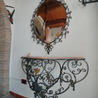 Consolle e specchio in ferro battuto fatta a mano